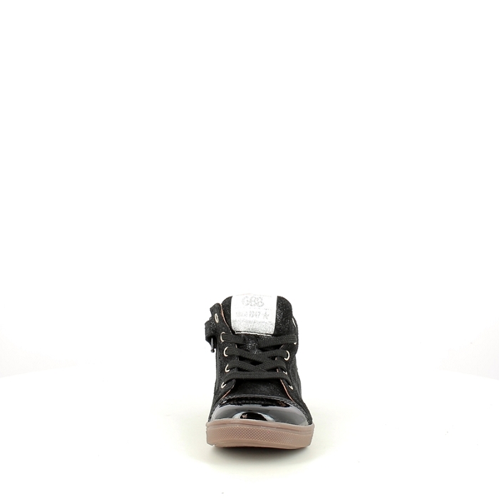 Gbb premier pas calin cuir velours noir lacet zip5391801_2