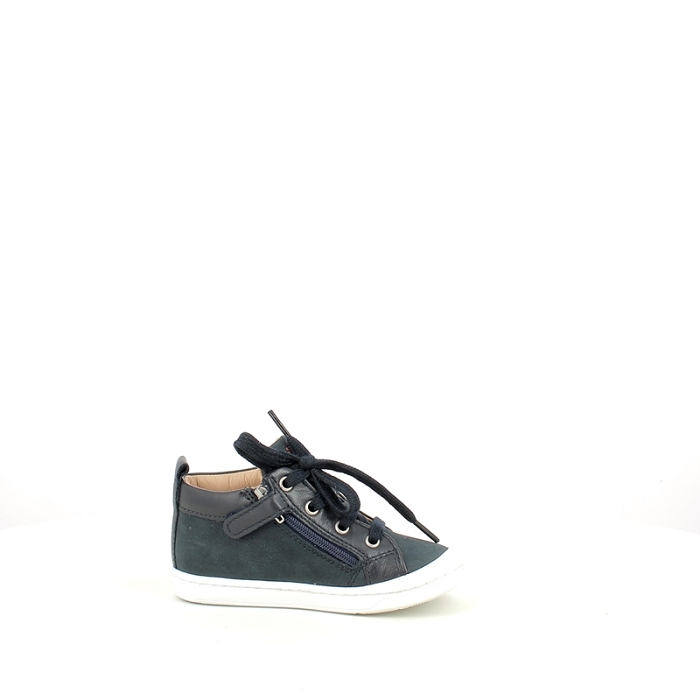 Shoo pom debout kikko base cuir velours marine lacet zip5392101_3