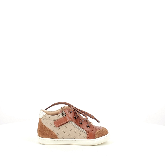 Shoo pom premier pas bouba zip box cuir lisse camel lacet zip5392301_3