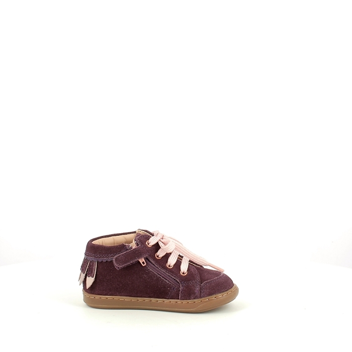 Shoo pom premier pas bouba plum cuir velours violet lacet zip5392801_3