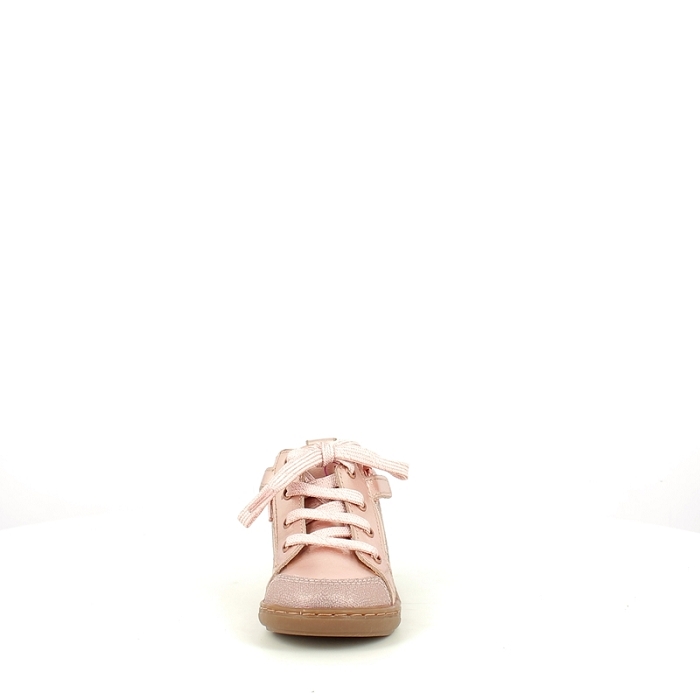 Shoo pom premier pas bouba bi zip cuir lisse rose lacet zip5392901_2
