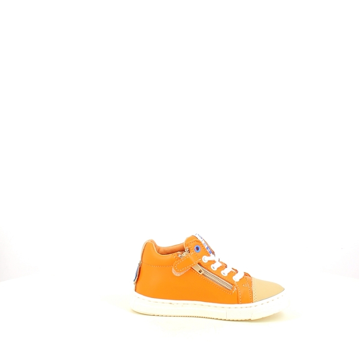 Gbb premier pas amical cuir lisse orange lacet zip5415401_3