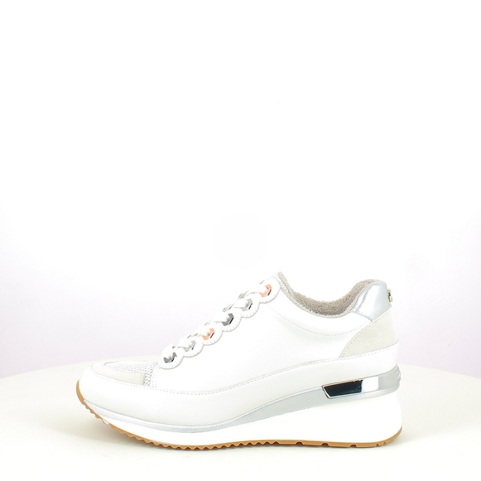 Mamzelle basket vroum cuir lisse blanc lacet