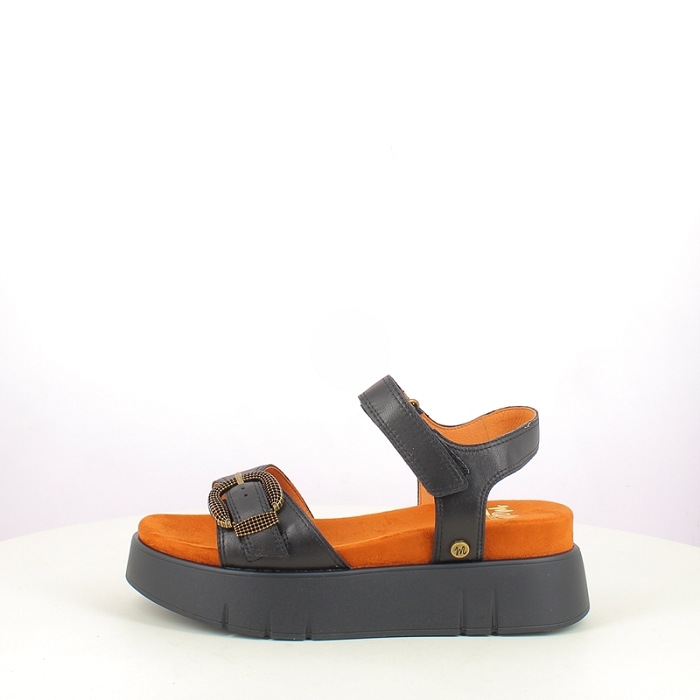 Mamzelle sandale urti cuir lisse noir boucle