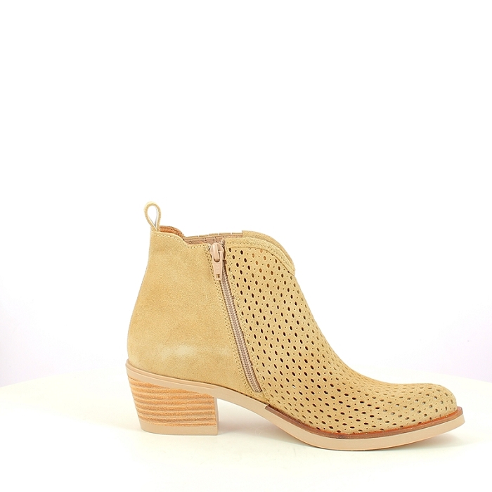 Mkd bottine amore cuir velours beige zip5423701_3