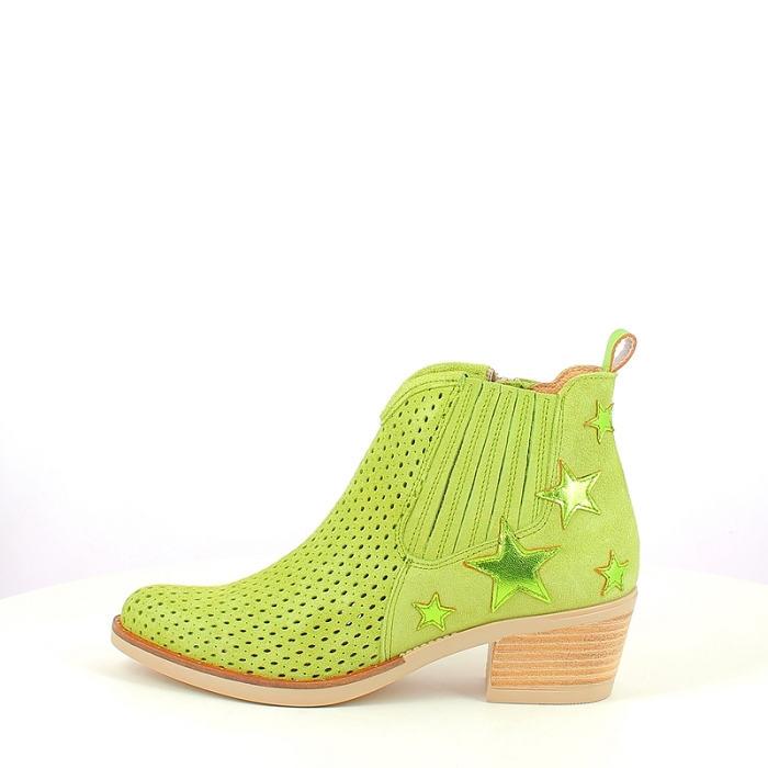 Mkd bottine amore cuir velours vert zip