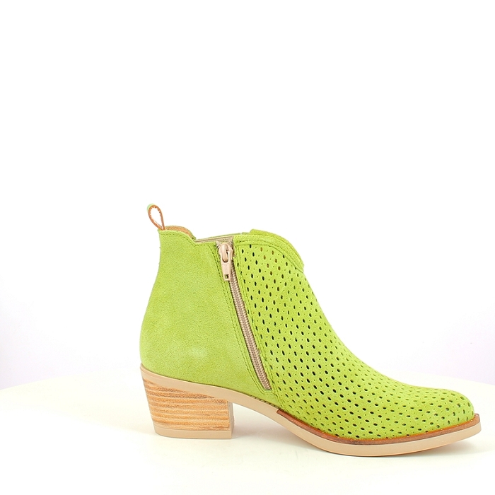 Mkd bottine amore cuir velours vert zip5423702_3