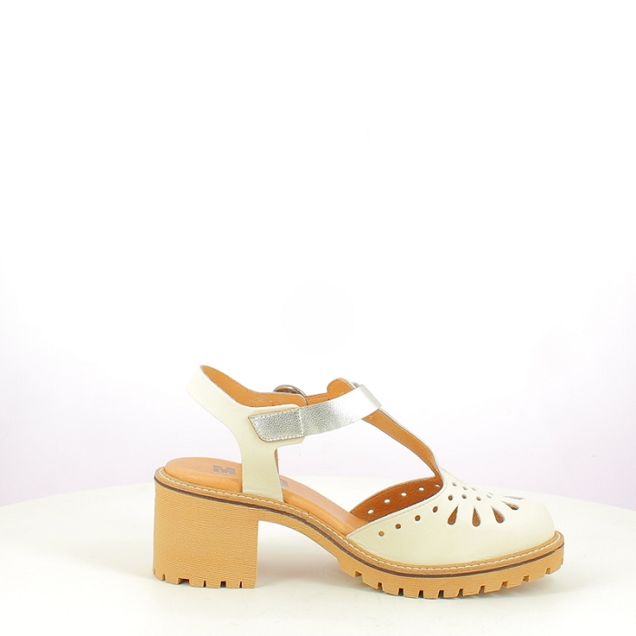 Mkd sandale destal cuir lisse blanc boucle5423801_3