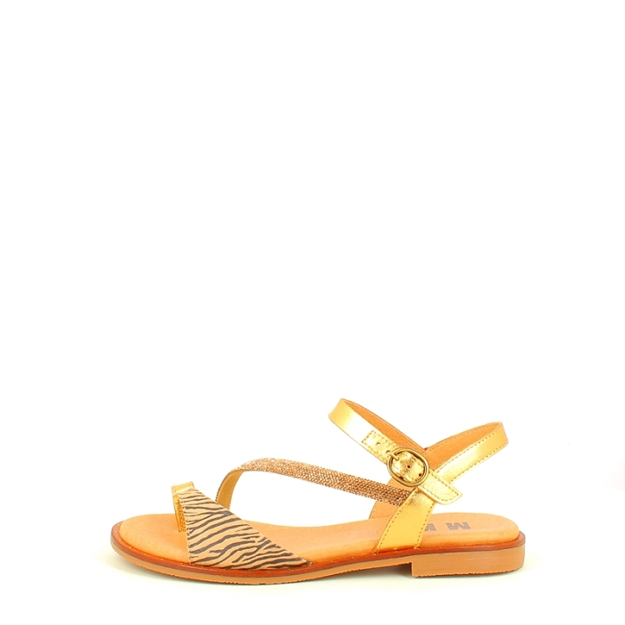 Mkd sandale berenice cuir lisse or boucle