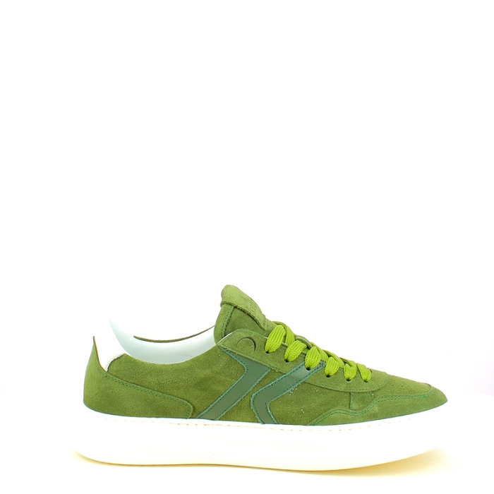 Kebo basket ln8010.11 cuir velours vert lacet5424701_3