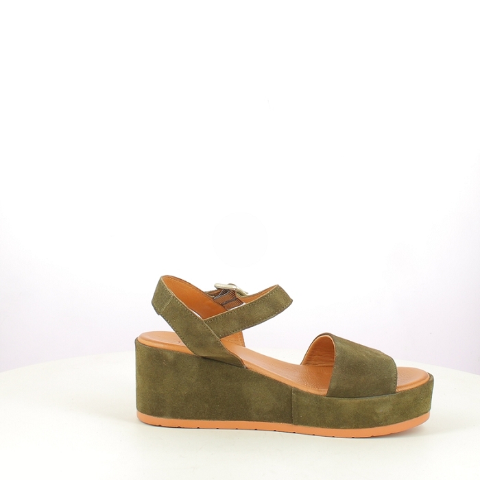 K.mary sandale fabour cuir velours kaki boucle5425001_3