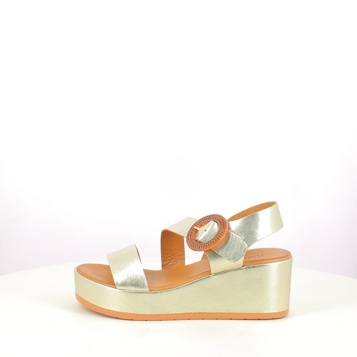 K.mary sandale factage cuir lisse platine boucle