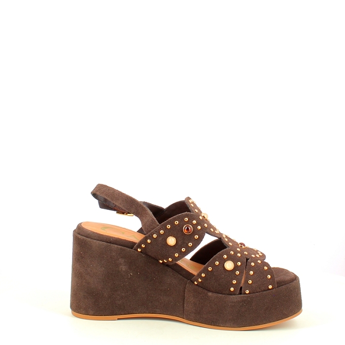 cafe noir sandale c1ga6921 cuir velours marron boucle5428001_3