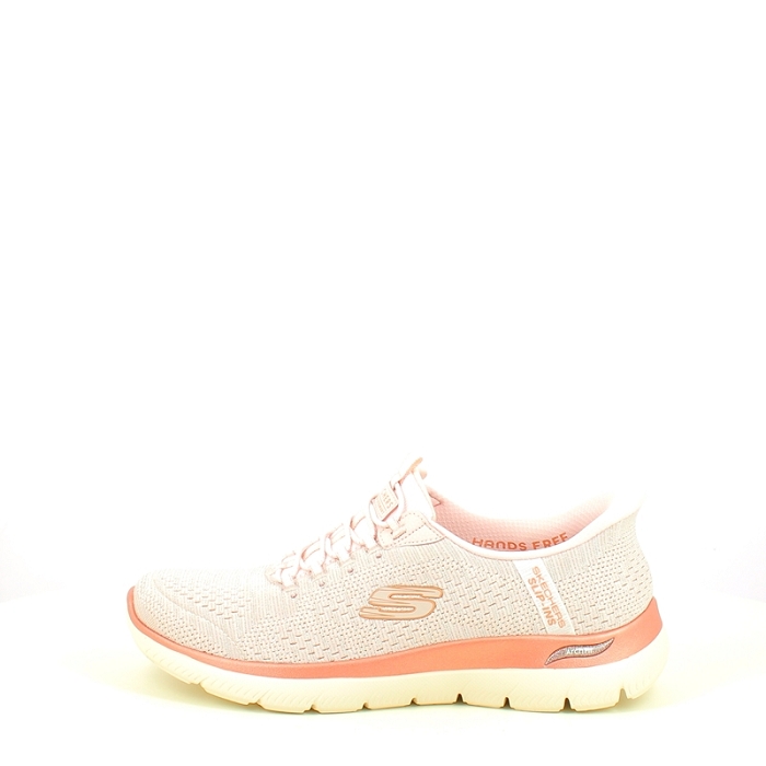 Skechers basket 150641 toile rose elastique
