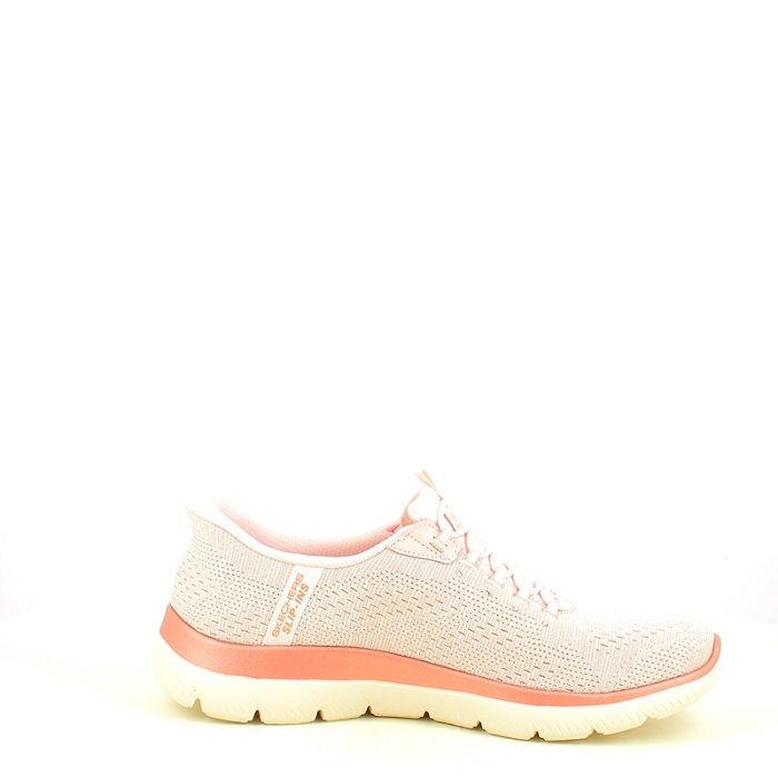 Skechers basket 150641 toile rose elastique5428401_3