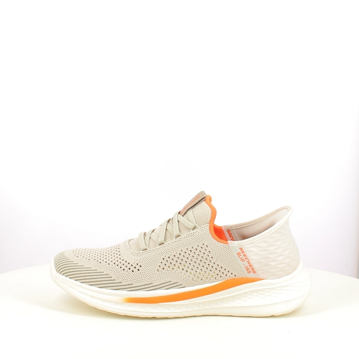 Skechers basket 210810 toile beige lacet