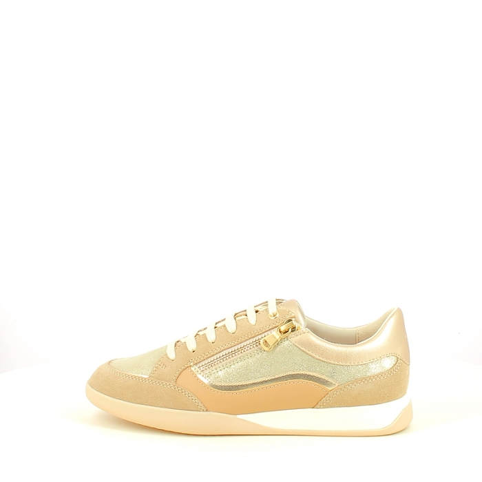 Geox basket d653bc cuir lisse or lacet zip