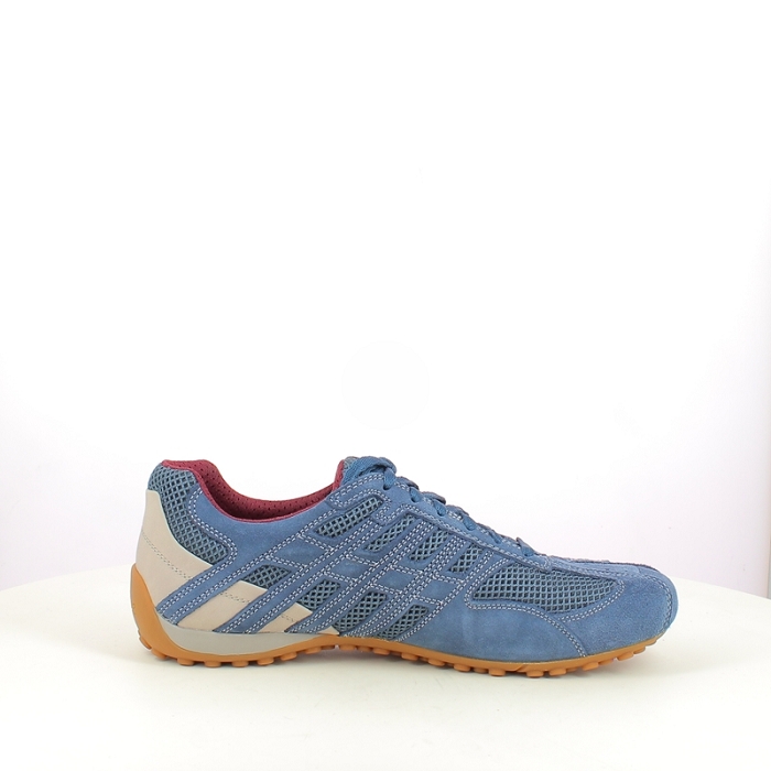 Geox basket u55mna cuir velours bleu lacet5430001_3