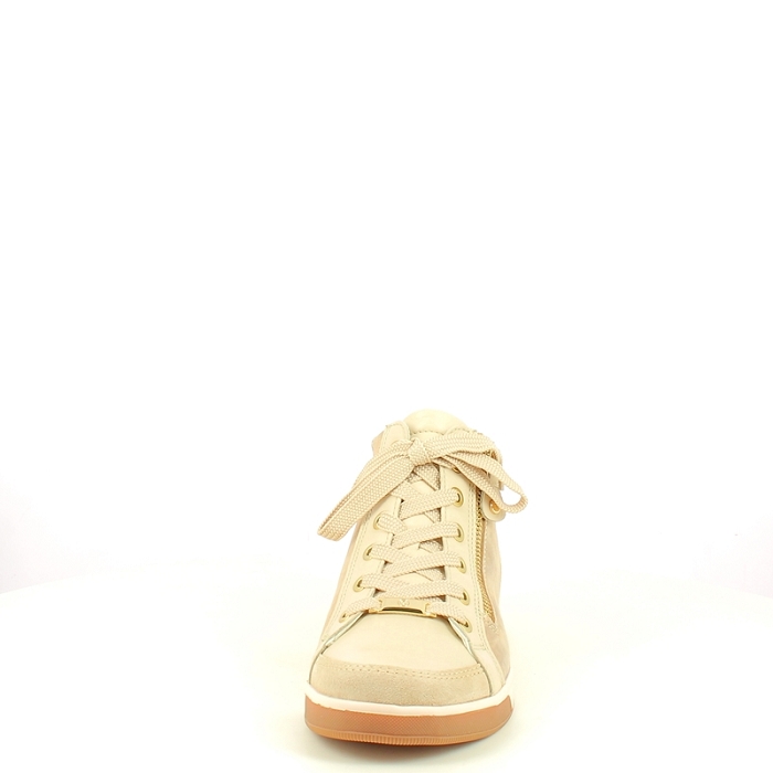 Ara basket 1224499.46 cuir velours beige lacet zip5432201_2
