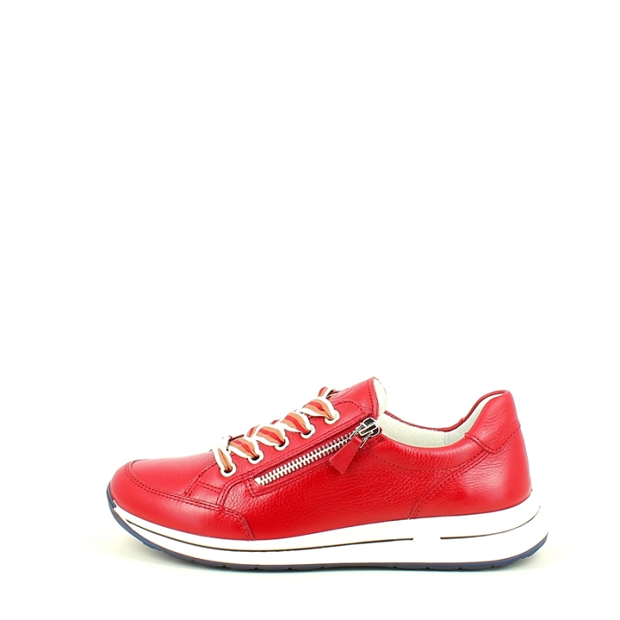Ara basket 1254801 nubuck rouge lacet zip