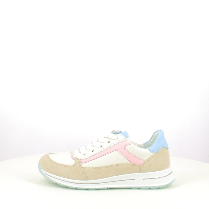 Ara basket 1224826.07 cuir velours ecru lacet zip