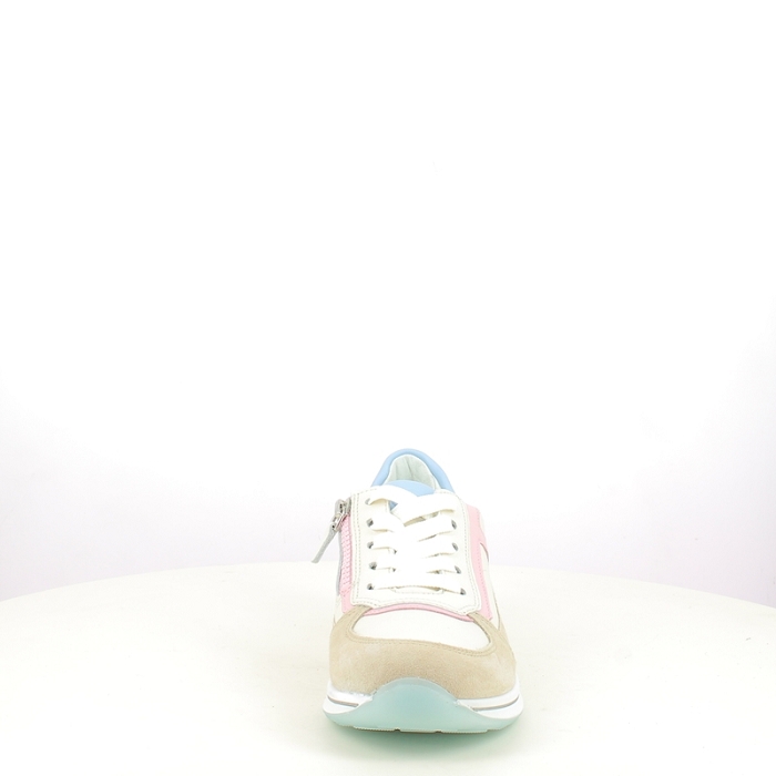 Ara basket 1224826.07 cuir velours ecru lacet zip5432601_2