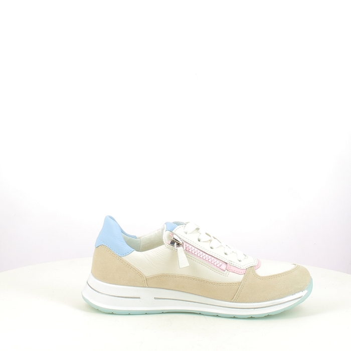 Ara basket 1224826.07 cuir velours ecru lacet zip5432601_3