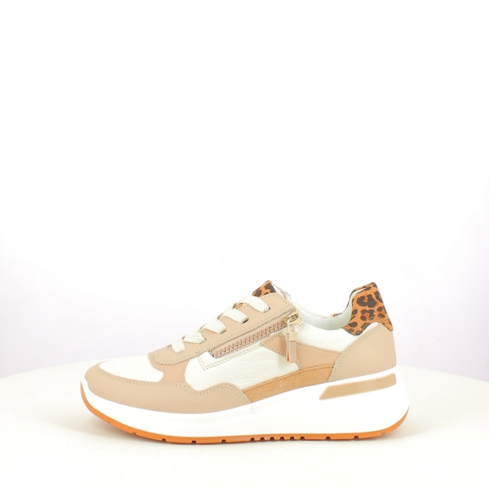 Ara basket 1257702.16 cuir lisse ecru lacet zip