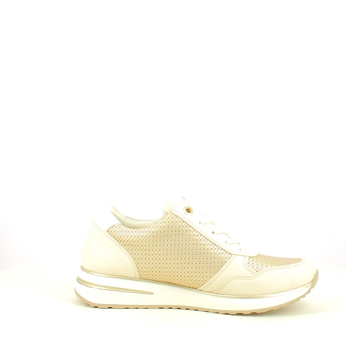 Remonte basket d1g08.60 cuir lisse beige lacet zip5434801_3