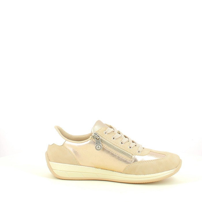 Rieker basket n1103.90 cuir lisse beige lacet zip5437201_3