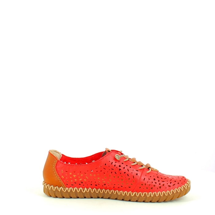 Rieker basket m2856.33 cuir lisse rouge elastique5437401_3