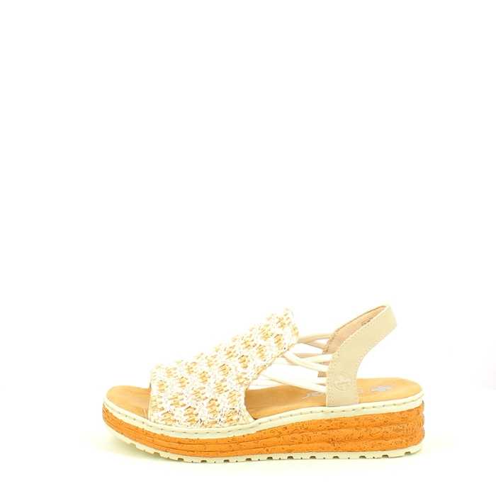 Rieker sandale 62741.60 toile beige elastique