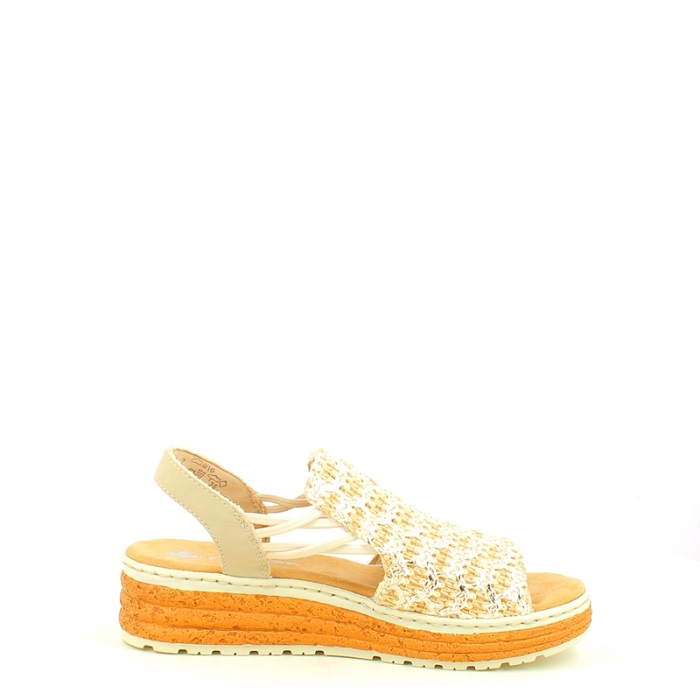 Rieker sandale 62741.60 toile beige elastique5438601_3