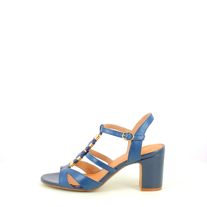 Karston sandale victoire cuir lisse marine boucle