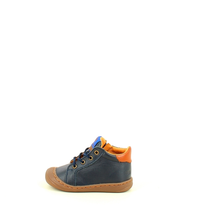 Gbb debout laninou cuir lisse marine lacet zip