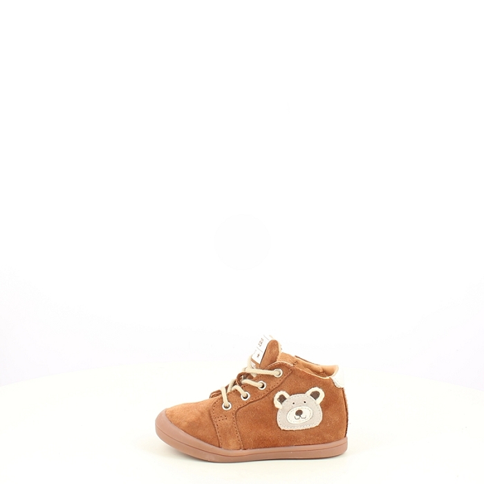 Gbb debout aurel cuir velours marron lacet zip