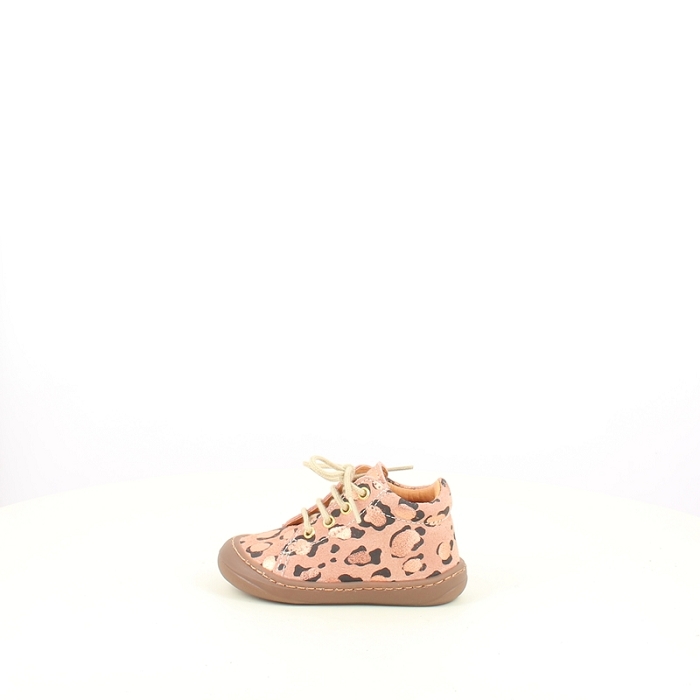 Gbb debout reine cuir velours rose lacet