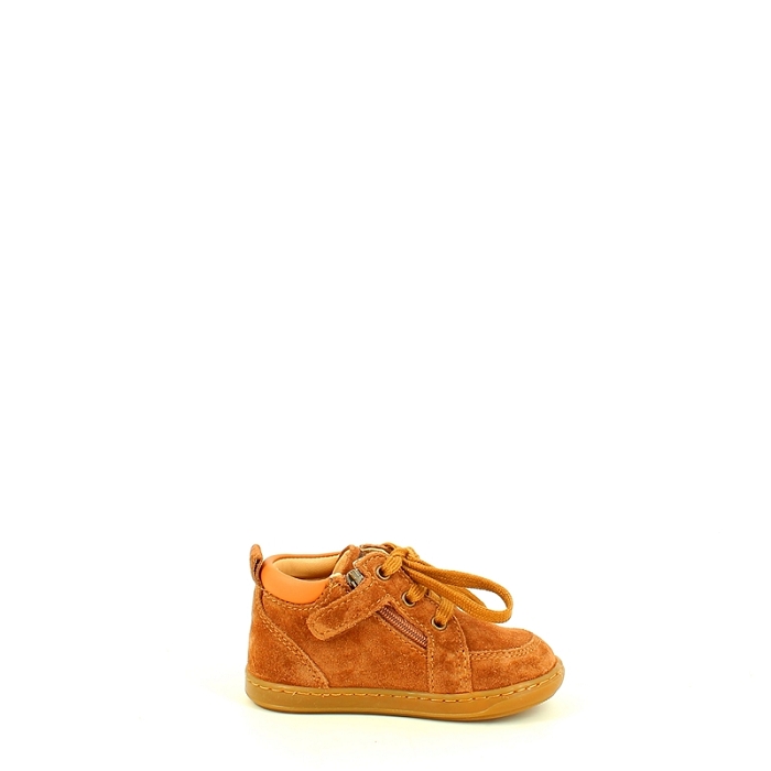 Shoo pom premier pas bouba zip miko cuir velours camel lacet zip5467601_3