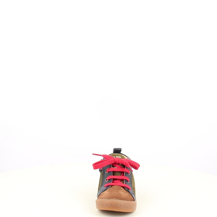 Shoo pom debout kikko base cuir velours kaki lacet zip5467701_2
