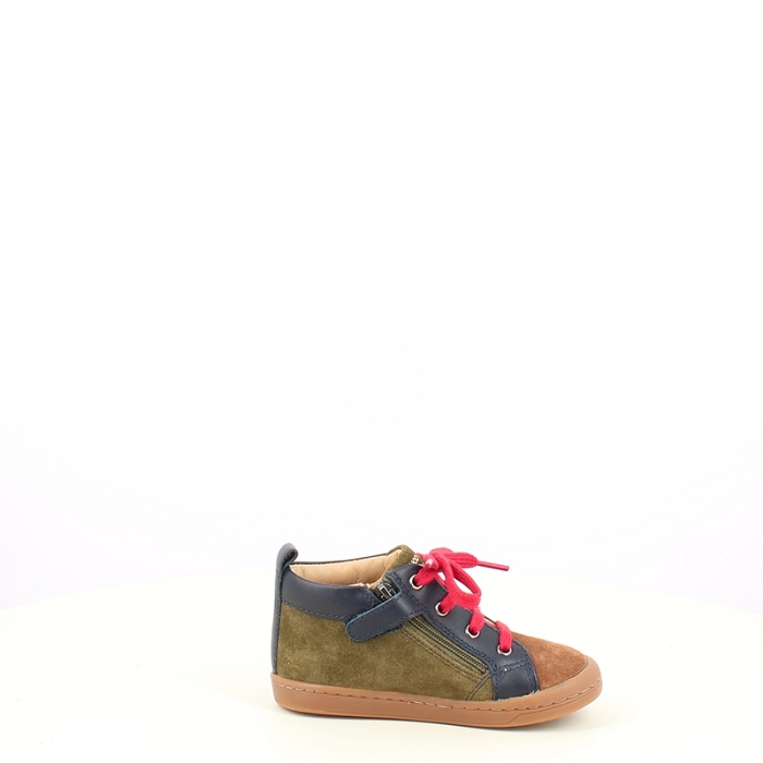 Shoo pom debout kikko base cuir velours kaki lacet zip5467701_3