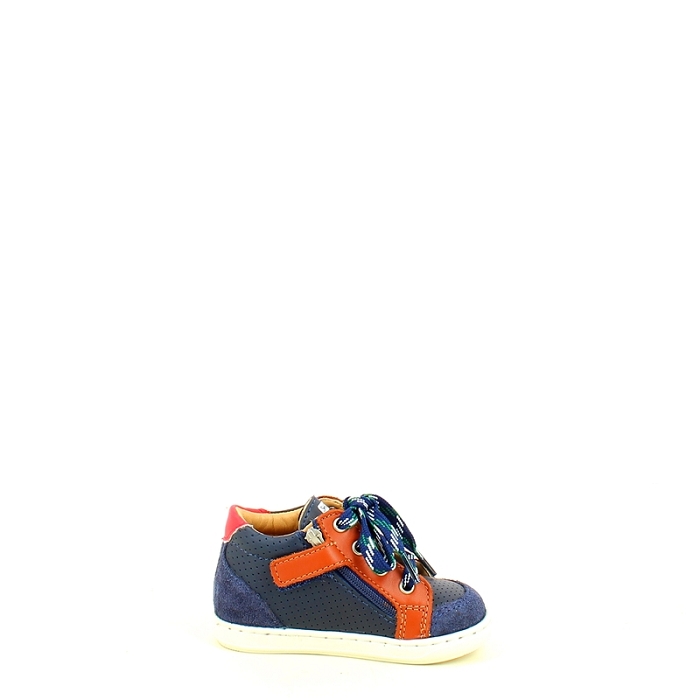 Shoo pom premier pas bouba zip box cuir velours marine lacet zip5467901_3