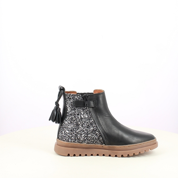 Shoo pom fille wonder boots cuir lisse noir zip5468301_3
