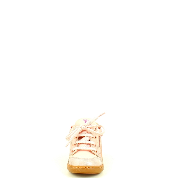 Shoo pom premier pas bouba bi zip cuir lisse rose lacet zip5468701_2