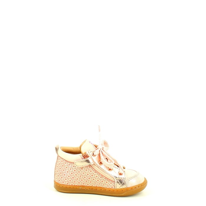 Shoo pom premier pas bouba bi zip cuir lisse rose lacet zip5468701_3