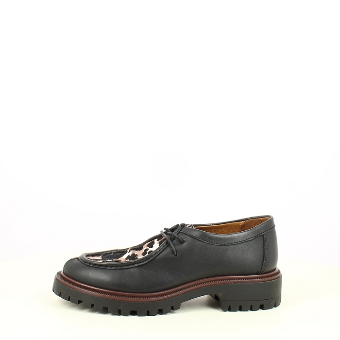 Coco abricot derbies mocassins etreham cuir lisse noir lacet