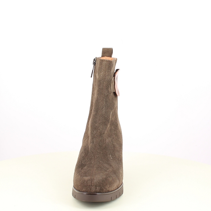 Rose metal bottine fenay cuir velours marron zip5481802_2