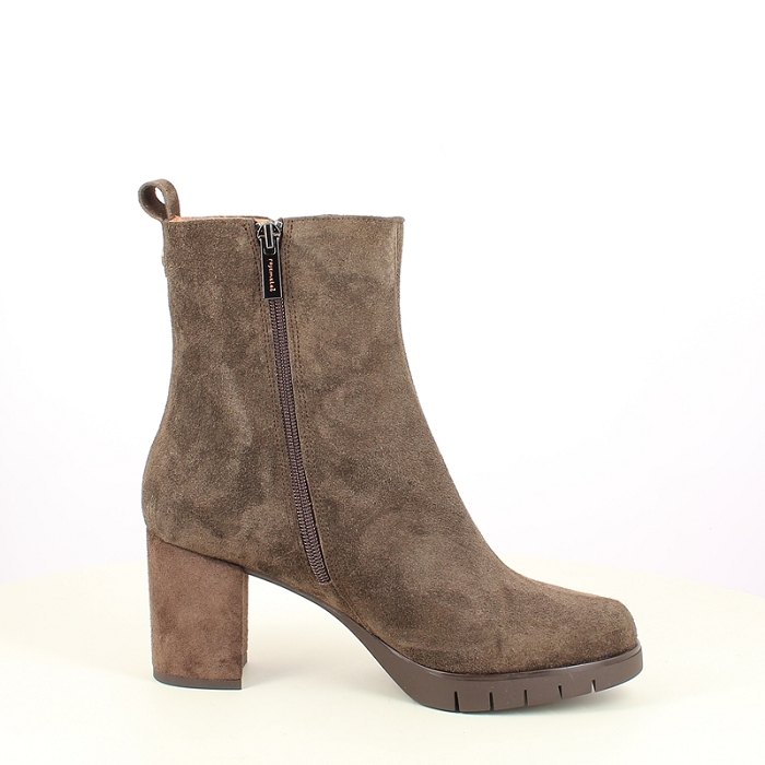Rose metal bottine fenay cuir velours marron zip5481802_3