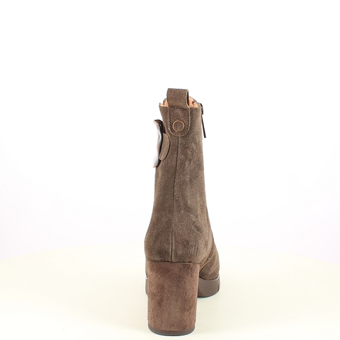 Rose metal bottine fenay cuir velours marron zip5481802_4