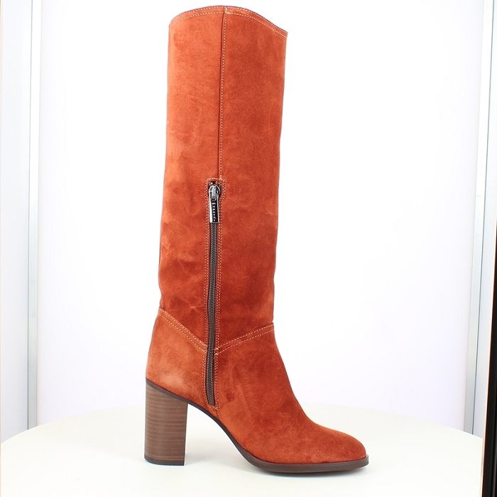 Muratti botte rihanne cuir velours rouille zip5482001_3