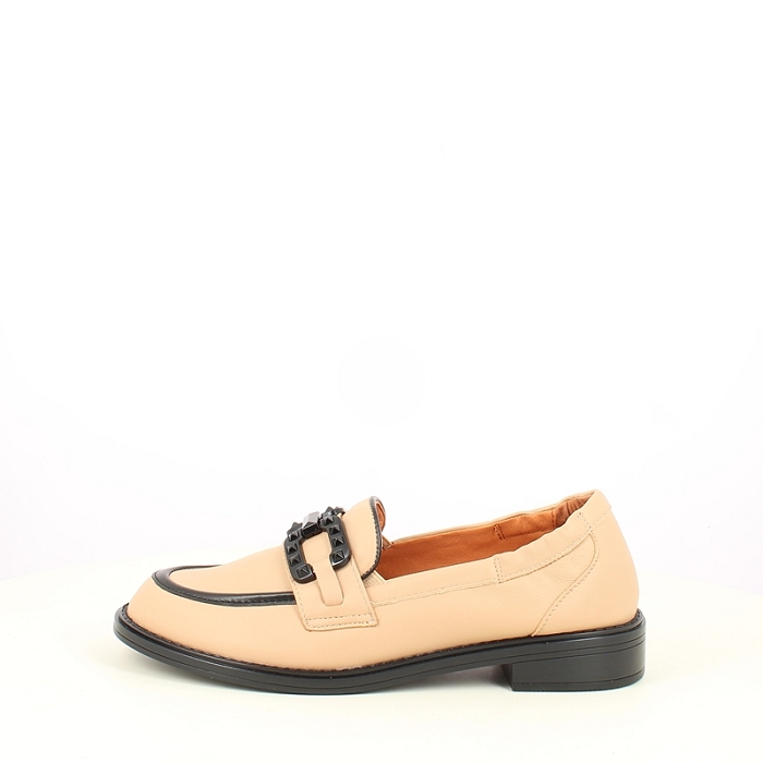 Mamzelle derbies mocassins berca cuir lisse ecru